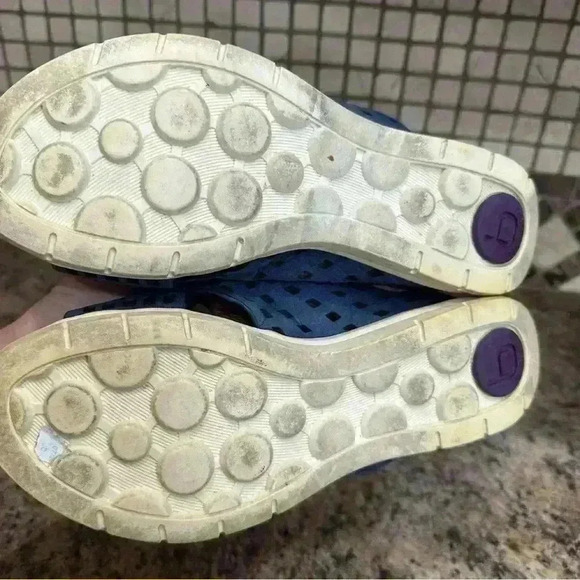 Bionica Women's Blue Leather Slip On Cross Strap Sandals Ladies size 6 Comfort - Picture 6 of 7